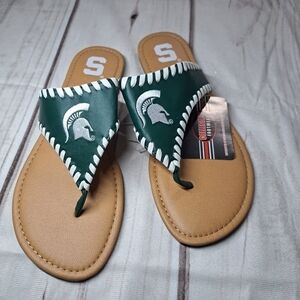 3 FOR 12 SALE MSU Spartans Sandals Womens Size 9 NWT